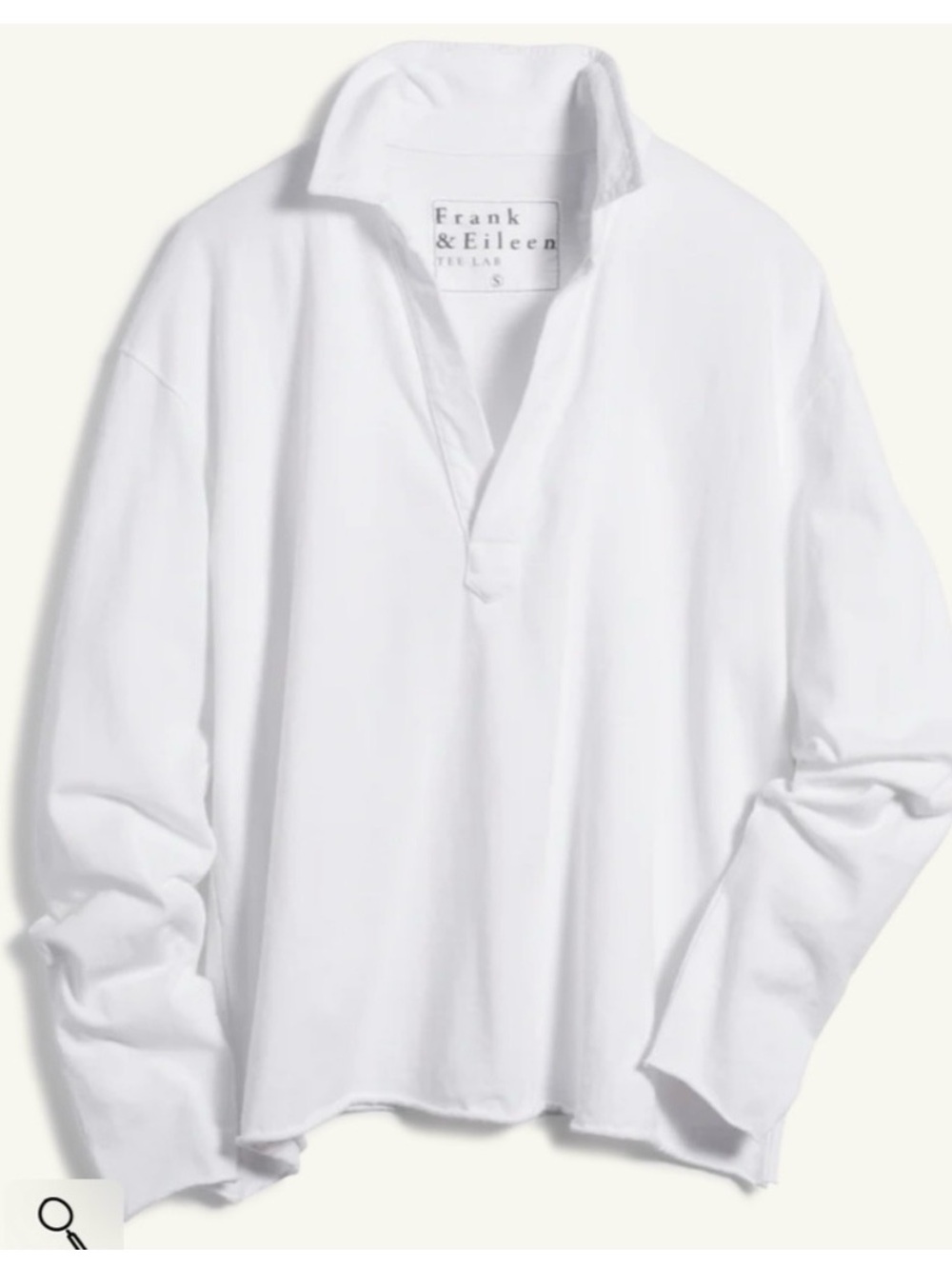 EUC Frank & Eileen Patrick Popover Henley  in white.  Size M